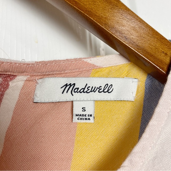 Madewell Button-Back Tie Top in Sherbet Stripe - Picture 7 of 7